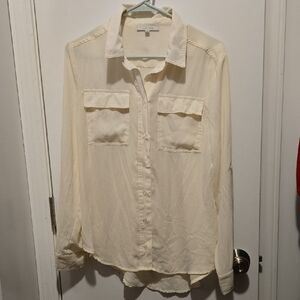 Love Tree Cream Button-Up Blouse